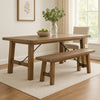 Yael Bench, 72" Light Brown Mindi and Mahogany, Turnbuckle Accents
