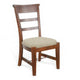 Reggie Side Dining Chair Set of 2, Ladderback, Beige, Brown Mahogany