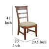 Reggie Side Dining Chair Set of 2 Ladderback Beige Brown Mahogany BM324854