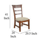 Reggie Side Dining Chair Set of 2 Ladderback Beige Brown Mahogany BM324854