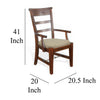Reggie Dining Armchair Set of 2 Ladderback Beige Brown Mahogany Wood BM324855
