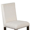 Anva Dining Chair Set of 2 Ivory Nailhead Trim Black Mahogany Wood BM324856