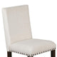 Anva Dining Chair Set of 2 Ivory Nailhead Trim Black Mahogany Wood BM324856