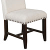 Anva Dining Chair Set of 2 Ivory Nailhead Trim Black Mahogany Wood BM324856