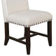 Anva Dining Chair Set of 2 Ivory Nailhead Trim Black Mahogany Wood BM324856