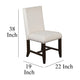 Anva Dining Chair Set of 2 Ivory Nailhead Trim Black Mahogany Wood BM324856