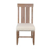 Anva Dining Chair Set of 2 Slat Back White Fabric Dark Brown Wood BM324857
