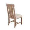 Anva Dining Chair Set of 2 Slat Back White Fabric Dark Brown Wood BM324857