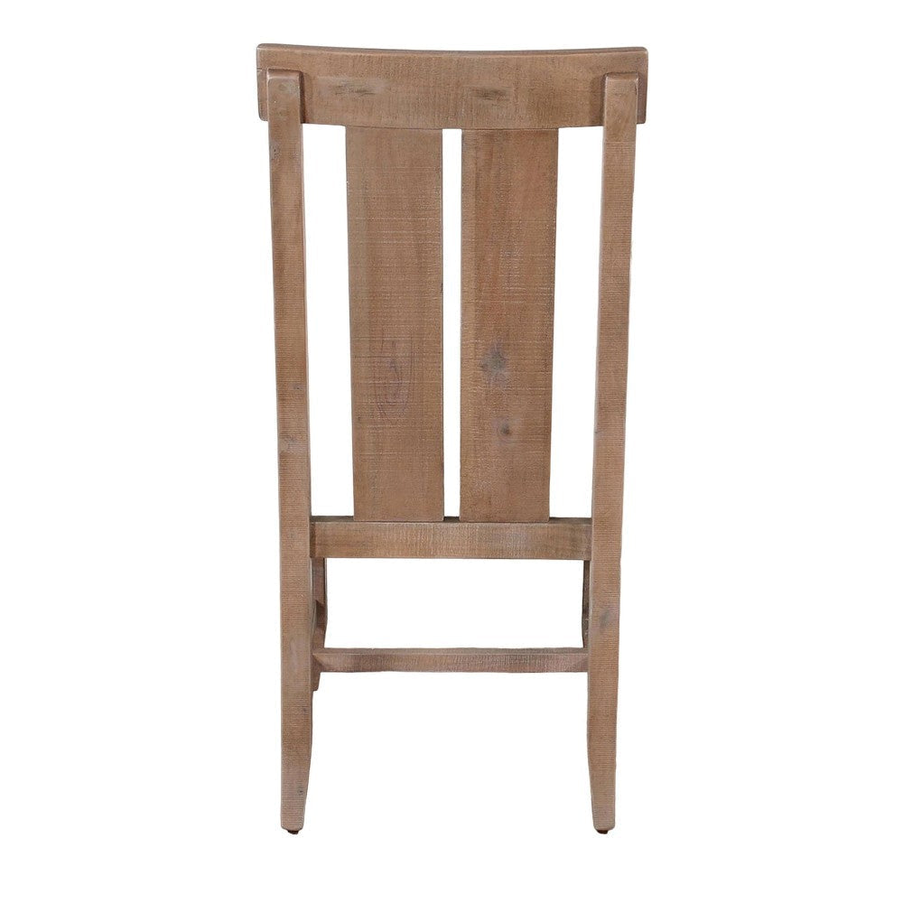 Anva Dining Chair Set of 2 Slat Back White Fabric Dark Brown Wood BM324857