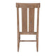 Anva Dining Chair Set of 2 Slat Back White Fabric Dark Brown Wood BM324857
