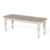 Sain Dining Bench, Taupe, Classic White Mahogany Wood, Turned Legs 68"