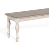 Sain Dining Bench Taupe Classic White Mahogany Wood Turned Legs 68’’ BM324860