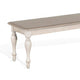 Sain Dining Bench Taupe Classic White Mahogany Wood Turned Legs 68’’ BM324860