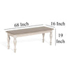 Sain Dining Bench Taupe Classic White Mahogany Wood Turned Legs 68’’ BM324860