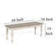 Sain Dining Bench Taupe Classic White Mahogany Wood Turned Legs 68’’ BM324860
