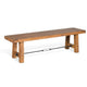 Jake Dining Bench, Light Brown Mahogany Wood, Turnbuckle Accent, 64"