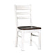 Orso Dining Chair Set of 2, Ladderback, White and Dark Brown Mahogany