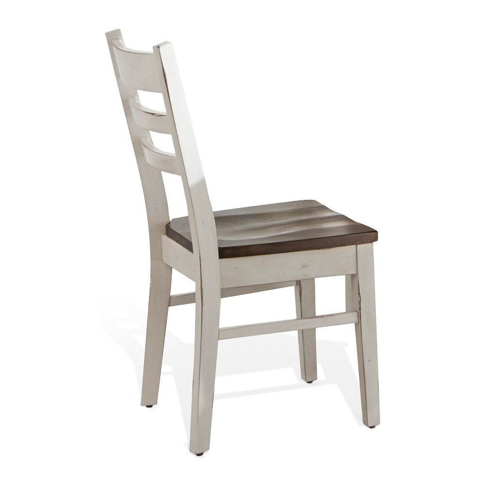 Orso Dining Chair Set of 2 Ladderback White and Dark Brown Mahogany BM324864