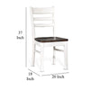 Orso Dining Chair Set of 2 Ladderback White and Dark Brown Mahogany BM324864