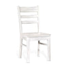 Sime Dining Chair Set of 2, Ladderback Design, Off White Mahogany Wood