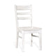 Sime Dining Chair Set of 2, Ladderback Design, Off White Mahogany Wood