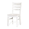 Sime Dining Chair Set of 2 Ladderback Design Off White Mahogany Wood BM324865