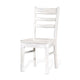 Sime Dining Chair Set of 2 Ladderback Design Off White Mahogany Wood BM324865