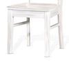 Sime Dining Chair Set of 2 Ladderback Design Off White Mahogany Wood BM324865