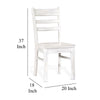 Sime Dining Chair Set of 2 Ladderback Design Off White Mahogany Wood BM324865