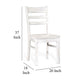 Sime Dining Chair Set of 2 Ladderback Design Off White Mahogany Wood BM324865