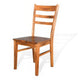 Marv Dining Chair Set of 2 Ladderback Design Light Brown Mindi Wood BM324866