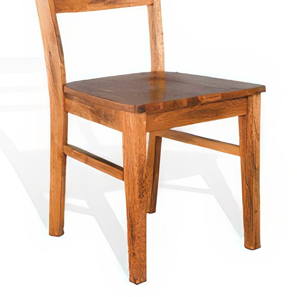 Marv Dining Chair Set of 2 Ladderback Design Light Brown Mindi Wood BM324866