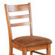 Marv Dining Chair Set of 2 Ladderback Saddle Seat Light Brown Wood BM324867