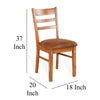 Marv Dining Chair Set of 2 Ladderback Saddle Seat Light Brown Wood BM324867