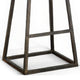 Marv Barstool Set of 2 Brown Contoured Mahogany Wood Black Metal BM324870