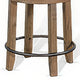 Yael Swivel Counter Stool Set of 2 Gray Faux Leather Brown Black BM324871