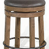 Yael Swivel Counter Stool Set of 2 Gray Faux Leather Brown Black BM324871