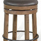 Yael Swivel Counter Stool Set of 2 Gray Faux Leather Brown Black BM324871