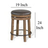 Yael Swivel Counter Stool Set of 2 Gray Faux Leather Brown Black BM324871