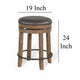 Yael Swivel Counter Stool Set of 2 Gray Faux Leather Brown Black BM324871