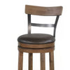 Yael Swivel Barstool Chair Set of 2 Gray Faux Leather Brown Black BM324874