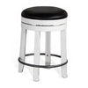 Orso Swivel Counter Stool Set of 2 Black Faux Leather White Wood BM324875