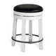 Orso Swivel Counter Stool Set of 2 Black Faux Leather White Wood BM324875