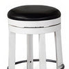 Orso Swivel Counter Stool Set of 2 Black Faux Leather White Wood BM324875