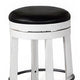 Orso Swivel Counter Stool Set of 2 Black Faux Leather White Wood BM324875