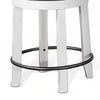 Orso Swivel Counter Stool Set of 2 Black Faux Leather White Wood BM324875