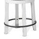 Orso Swivel Counter Stool Set of 2 Black Faux Leather White Wood BM324875