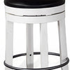 Orso Swivel Counter Stool Set of 2 Black Faux Leather White Wood BM324875