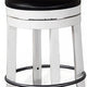 Orso Swivel Counter Stool Set of 2 Black Faux Leather White Wood BM324875
