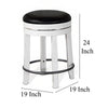 Orso Swivel Counter Stool Set of 2 Black Faux Leather White Wood BM324875
